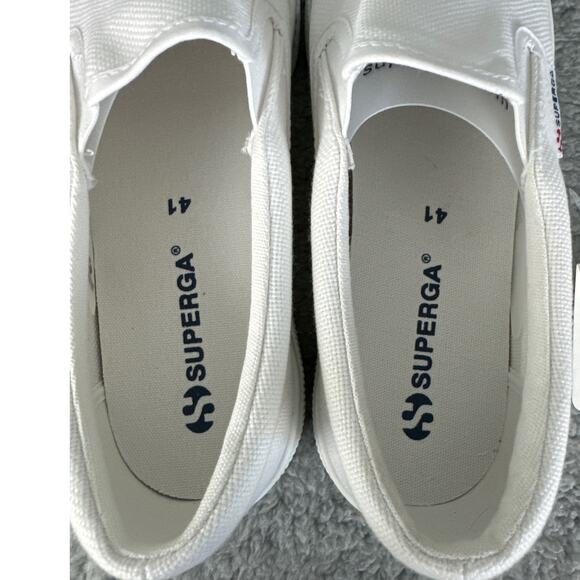 Superga Women’s 2740 Platform Slip-On White Canvas Size 41 (9.5 US) NIB - Picture 6 of 7